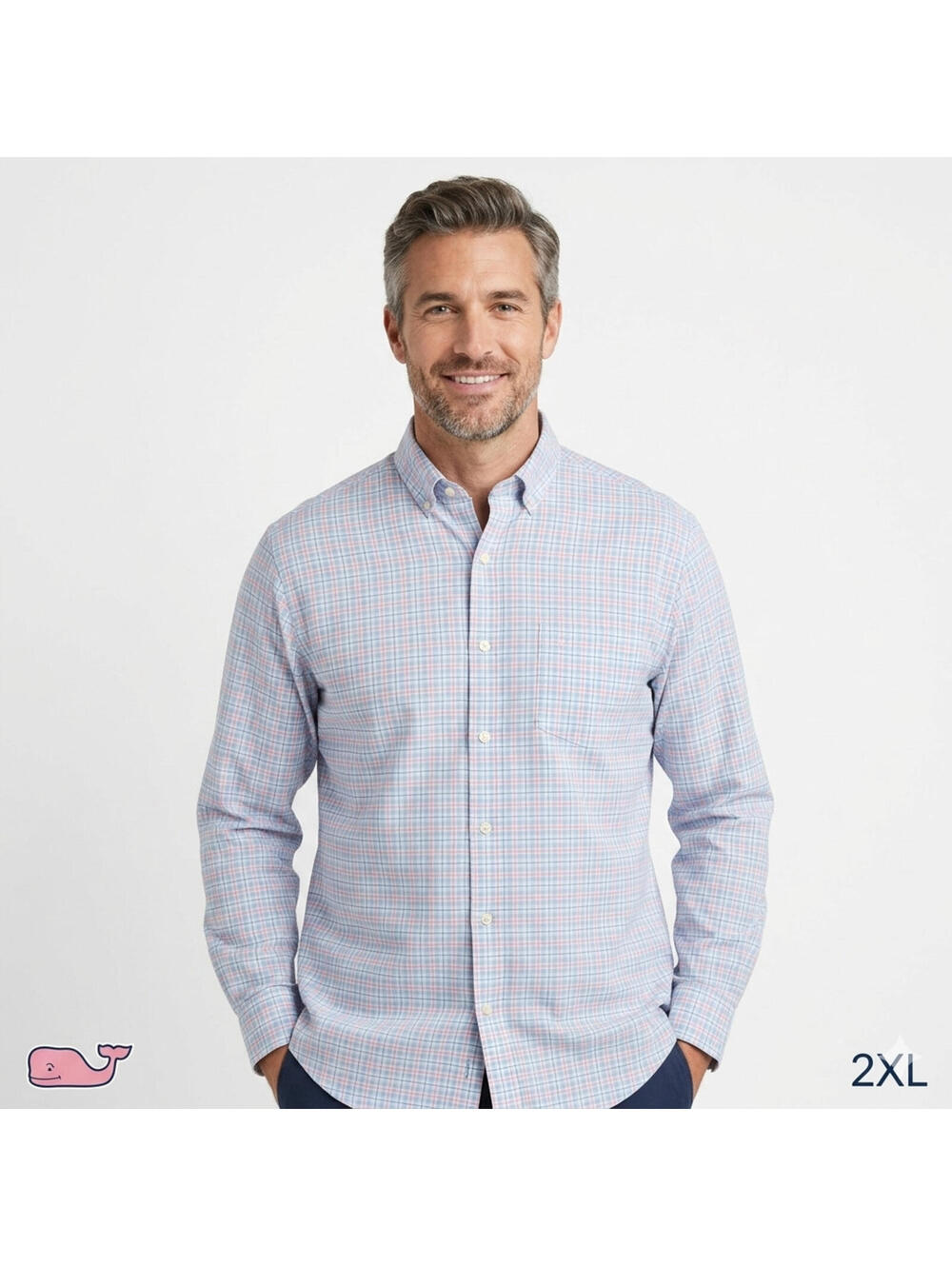 Vineyard Vines Men Classic Fit Murray Shirt 2XL Performance Cotton Stretch Golf